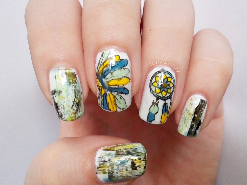 31DC2014 Day 30: Inspired By A TUTORIAL - Distressed & Stamping Decals Nails