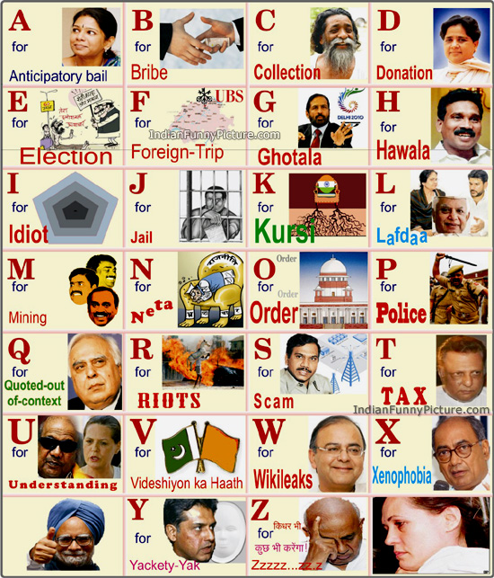 Funny English Indian Politics Political Alphabetical Alphabets Alphabetic  Pahada