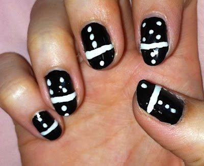 nail me, nail art, dominoes, anna, black, white