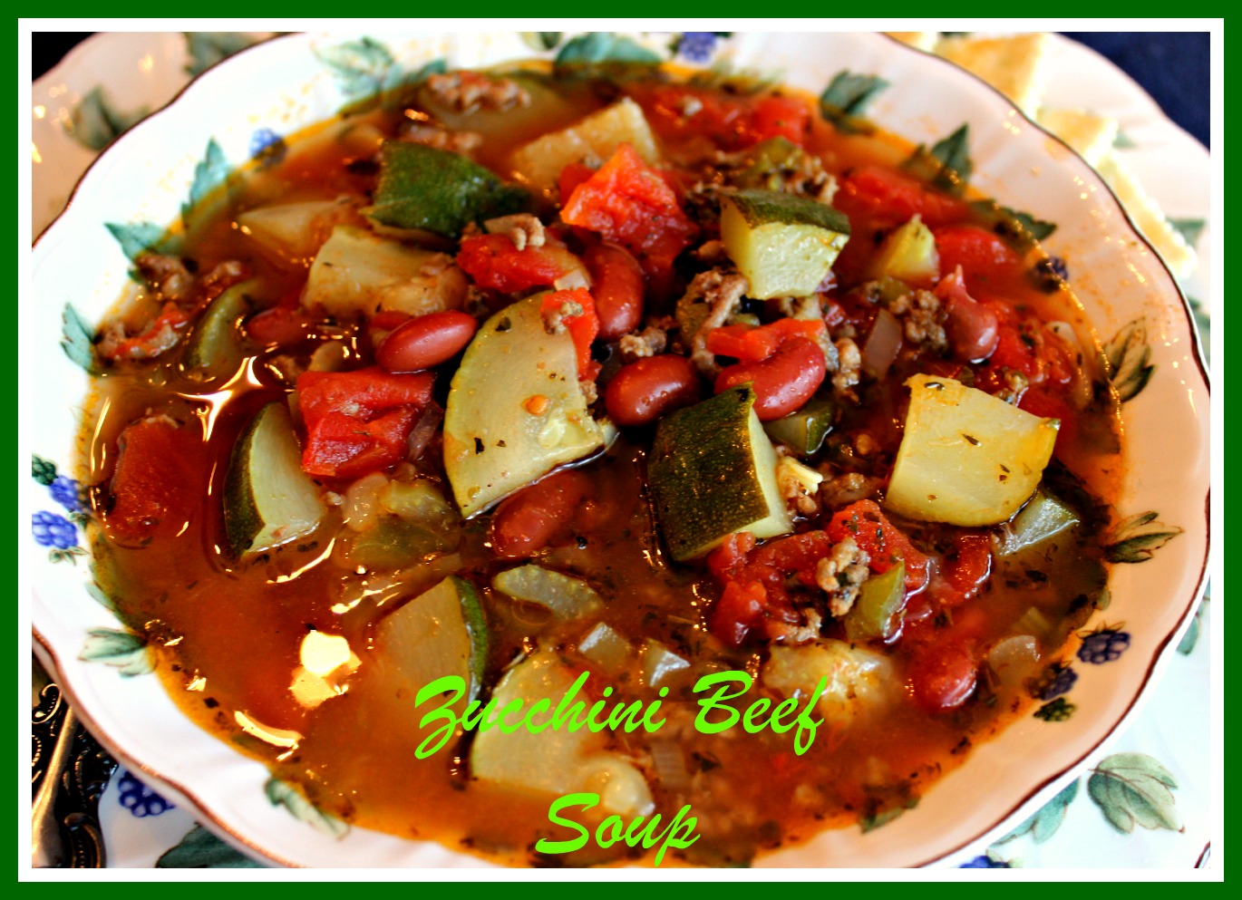 Sweet Tea and Cornbread Zucchini Beef Soup!
