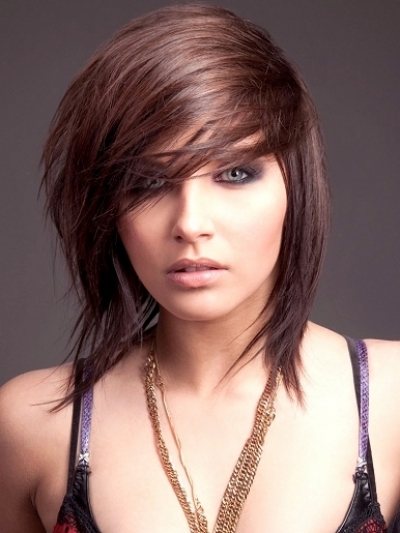 bob hairstyles with bangs choppy