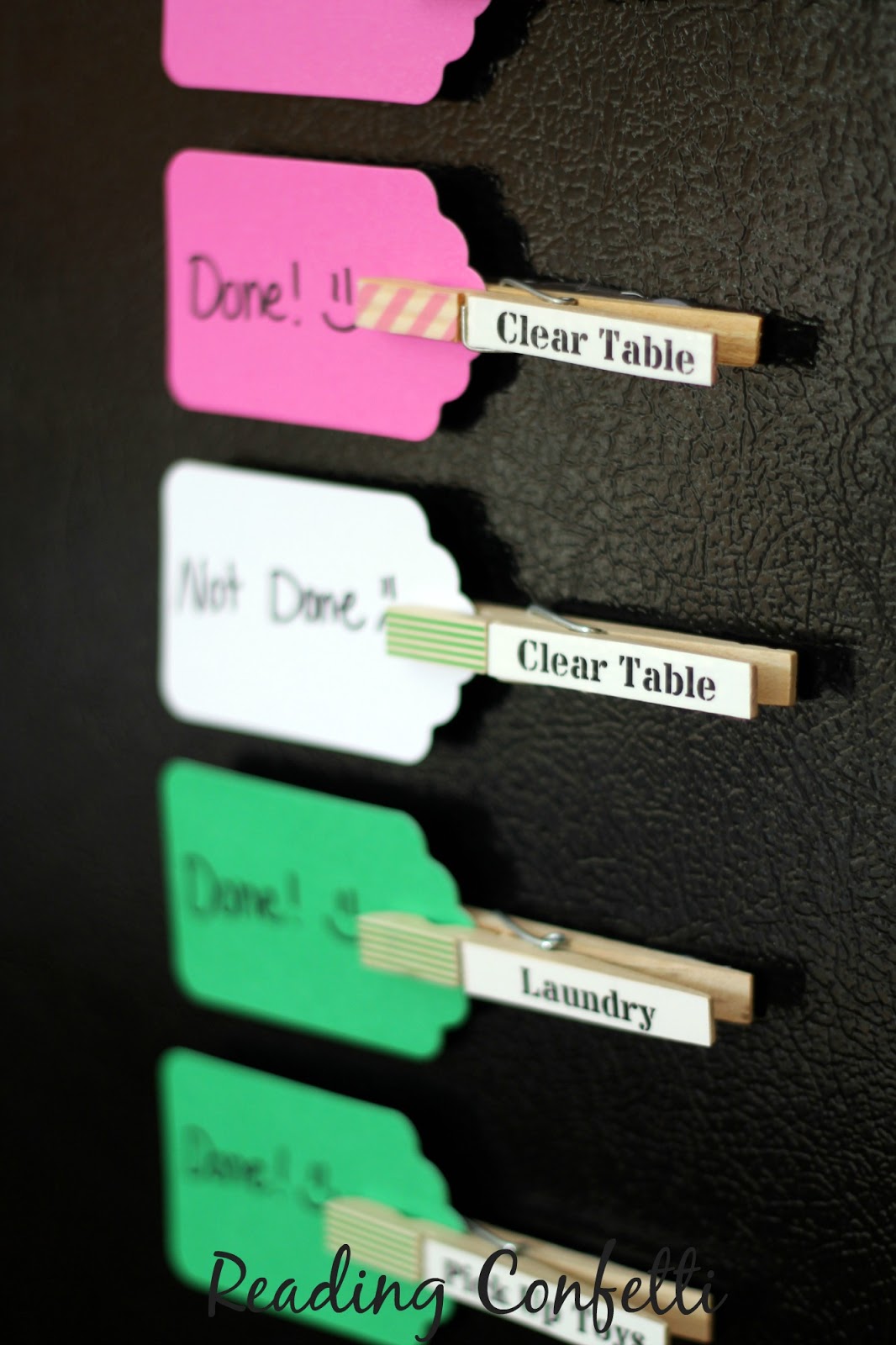 Easy clothespin chore reminders for kids
