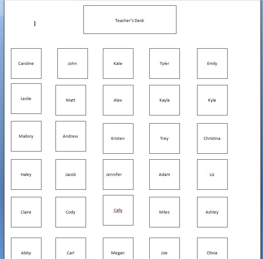 Create A Seating Chart In Word