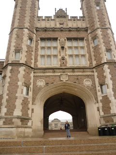 Standing at the entrance of WashU.