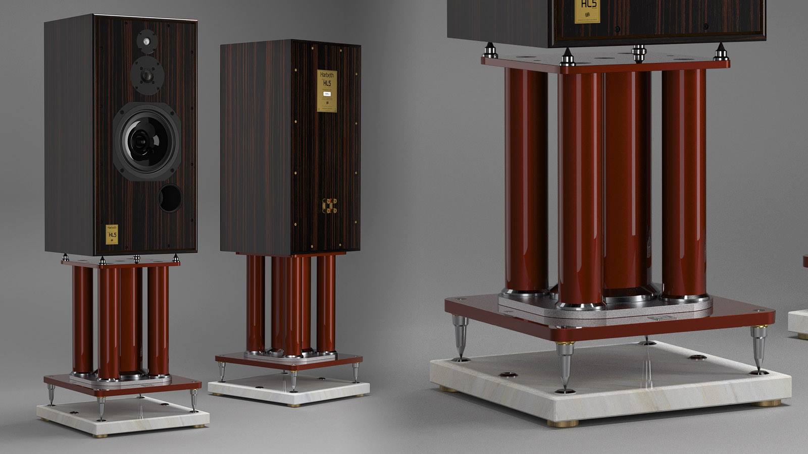 JTL Audio Harbeth Super HL5 Plus speakers stand M & S Ultimate High