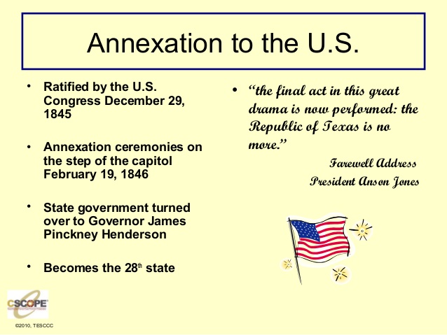 Lo Que Paso En La Historia December 29 Today Is The Anniversary Of The Annexation Of The Republic Of Texas To The United States Of America In 1845 And Became The 28th