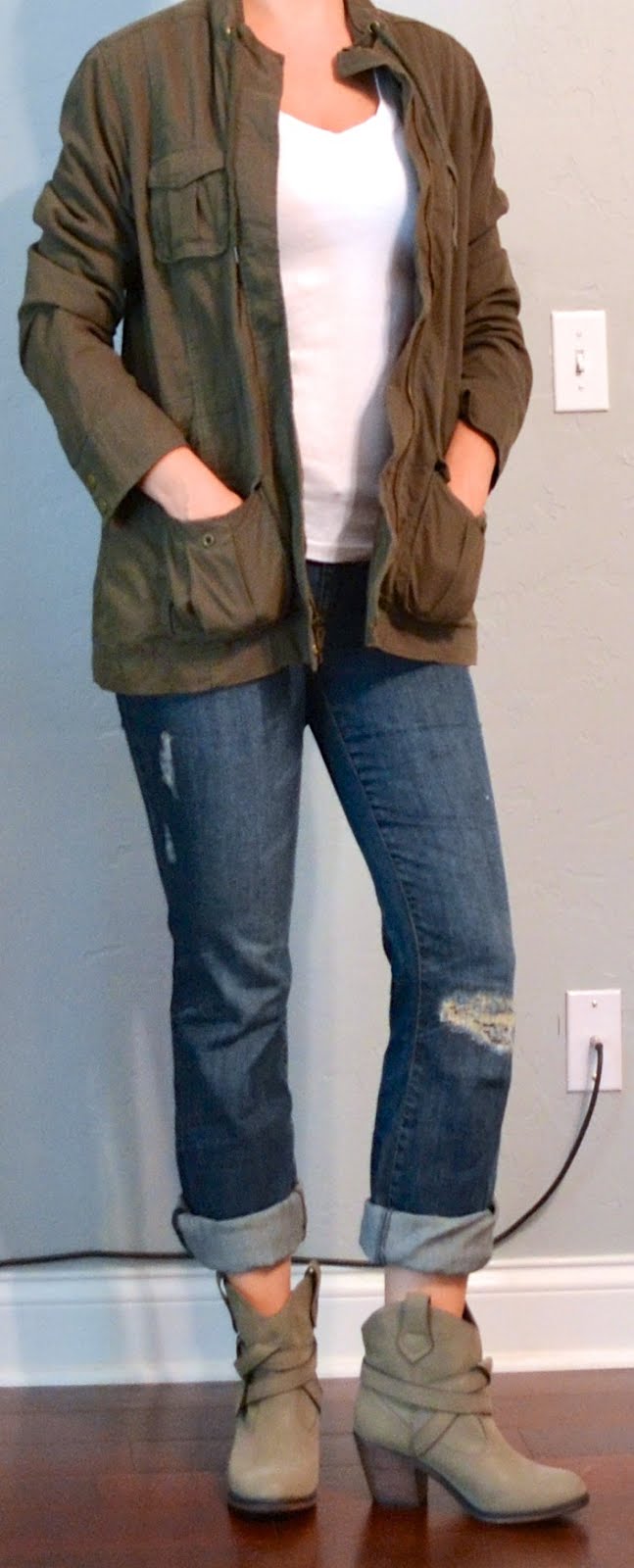 green booties outfit