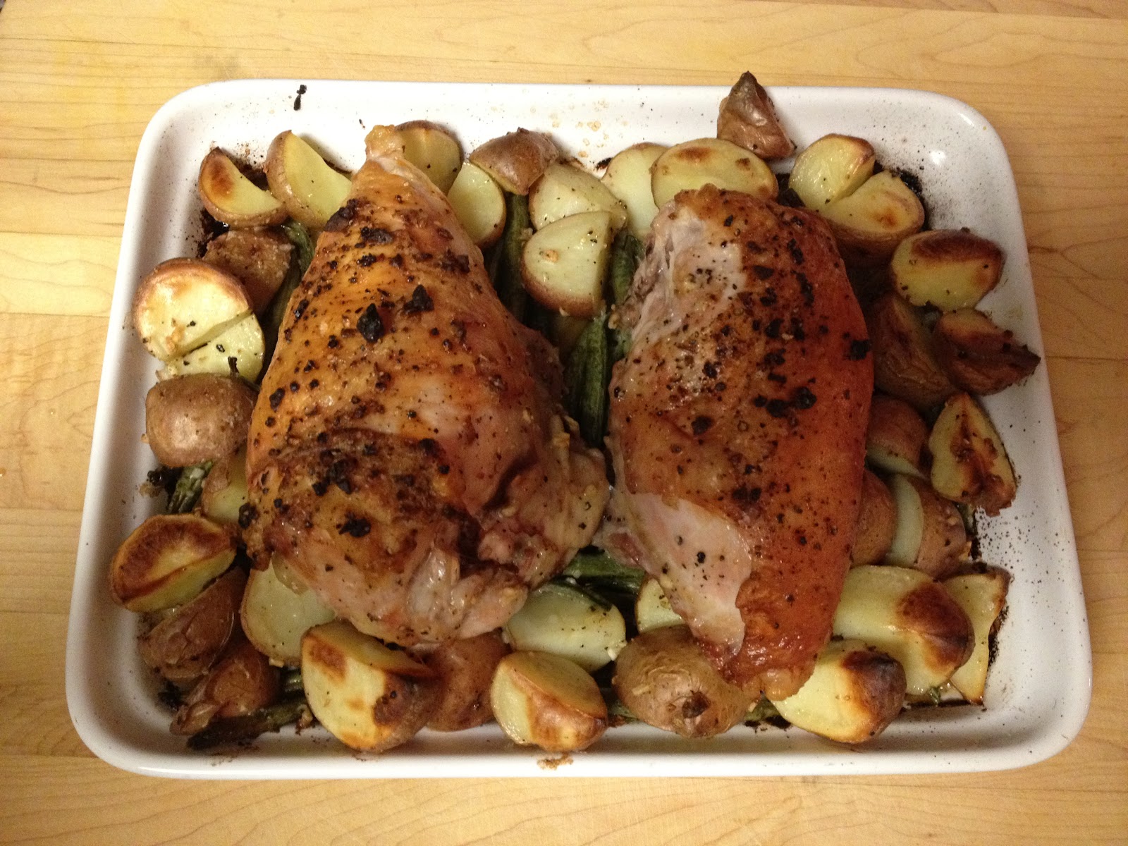 Small Talk One Pot Meal Pan Roasted Chicken with Lemon Garlic Green Beans