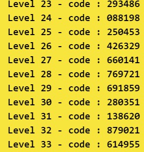 Bloxorz Level codes