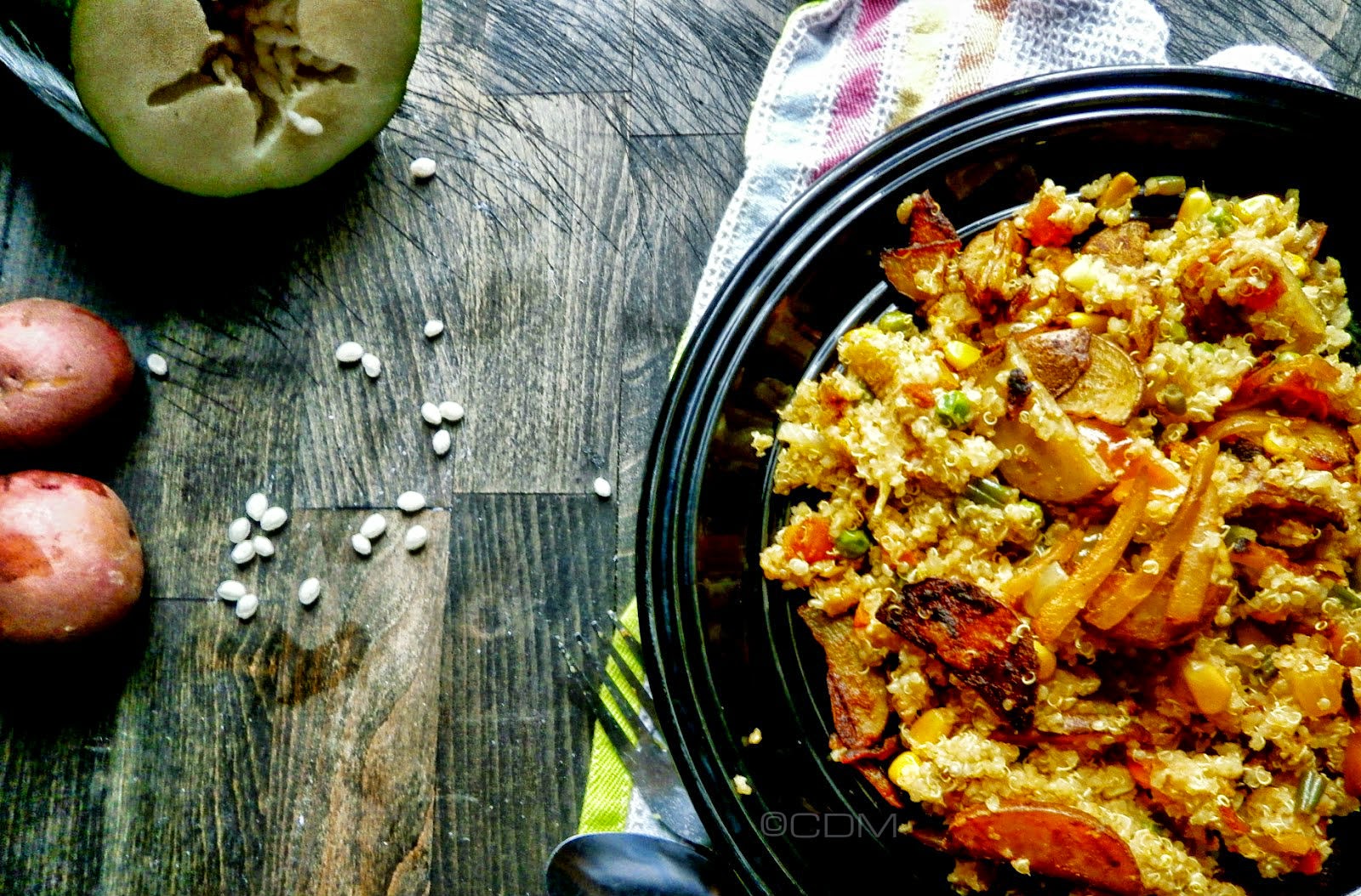 Quinoa Pilaf with raw papaya,red potato & mixed vegetable