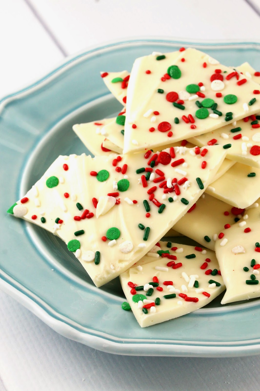 White Chocolate Christmas Sprinkle Bark - thestayathomechef.com