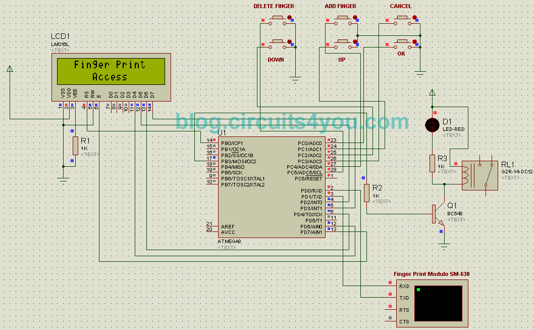 Fingerprint Reader Serial Interface Diagram