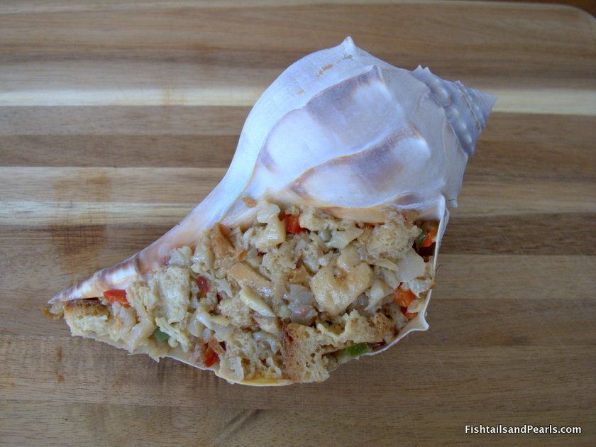 Fishtails and Pearls Baked Stuffed Cape Cod Conch