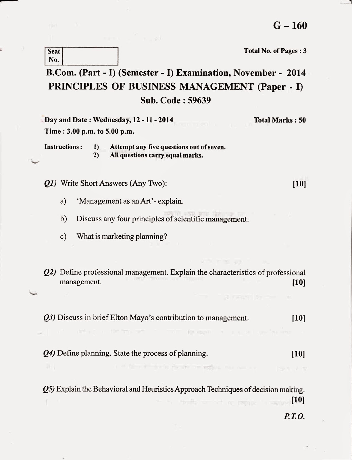 In Business Administration Principles of Management Papers Free