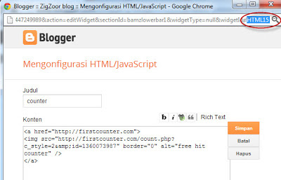 Yuk...Kita Pasang Penghitung Pembaca Artikel Blog tutorial