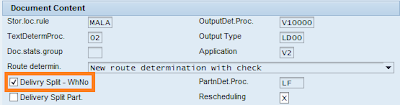 Delivery split by warehouse indicator in Delivery document type