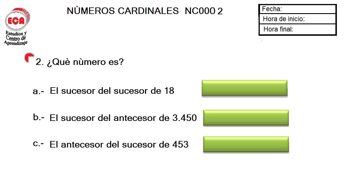 Valentina Mandieta V Los Numeros Cardinales Antecesor Y Sucesor N