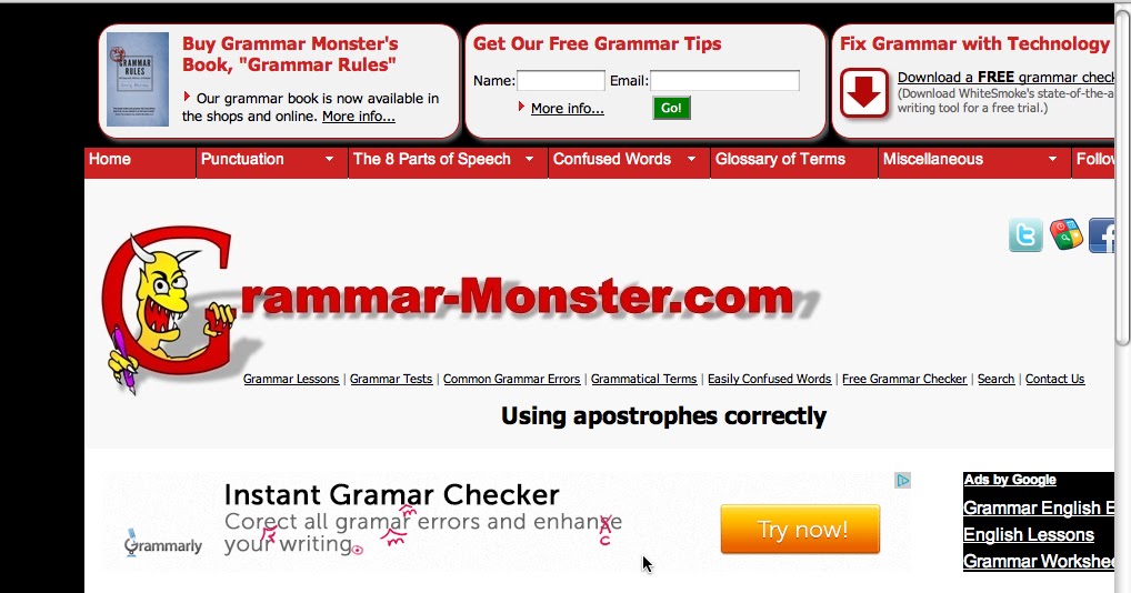 . Educational reviews Grammar Monster