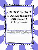 http://www.teacherspayteachers.com/Product/Sight-Word-Worksheets-PCI-Reading-Program-Level-1-Words-1043720