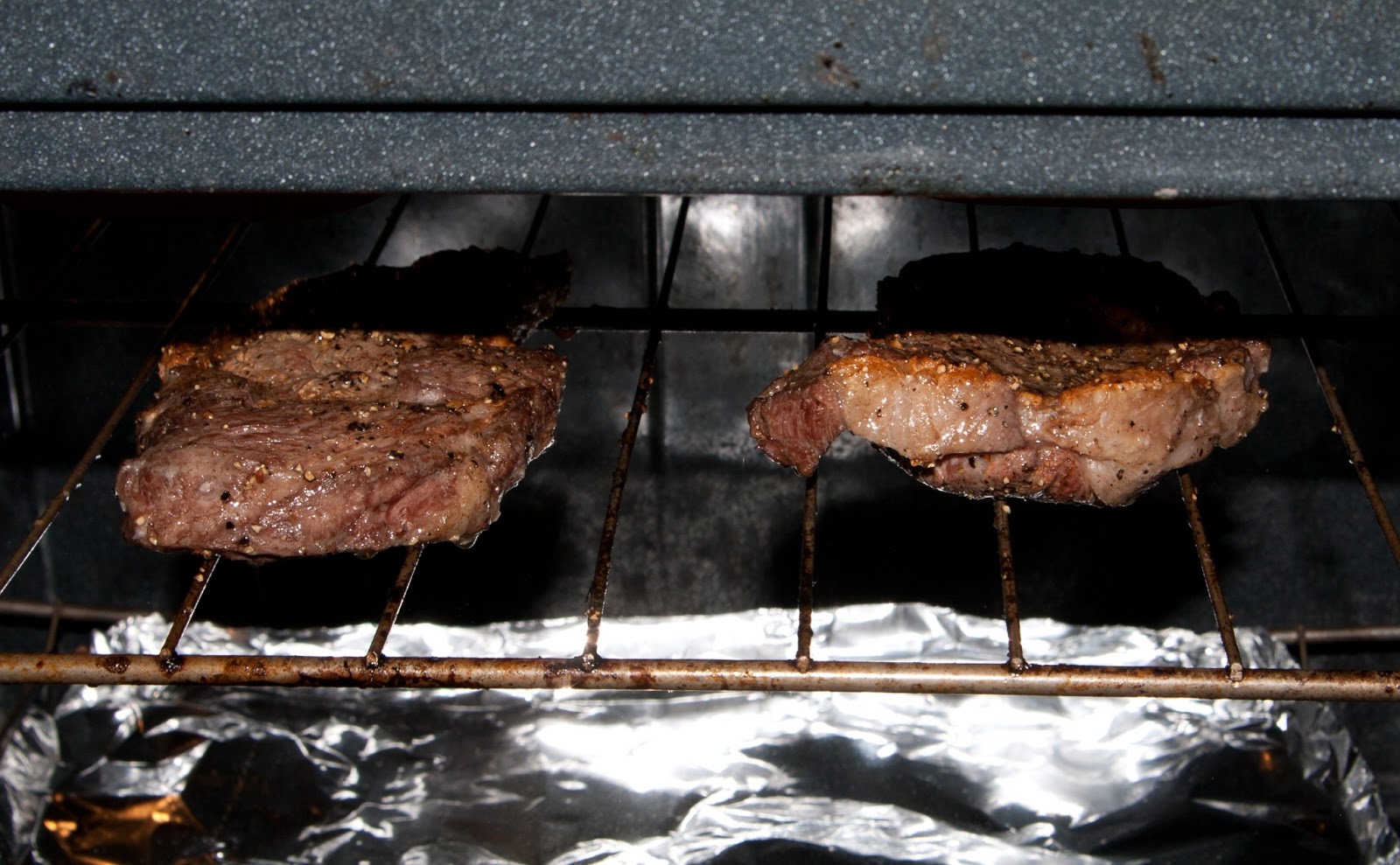 Broiled Ribeye Steaks with Flavored Butters and Mushroom Sauce Roux