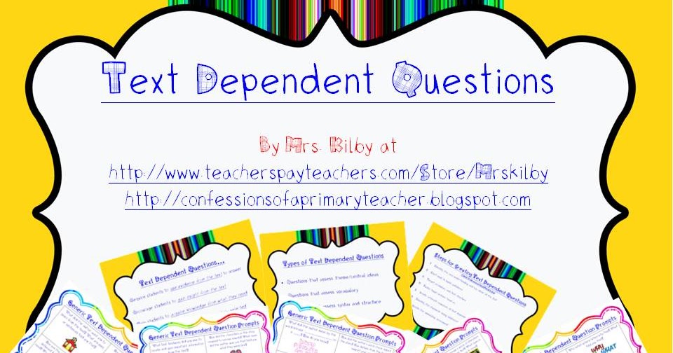 Confessions of a Primary Teacher Text Dependent Questions