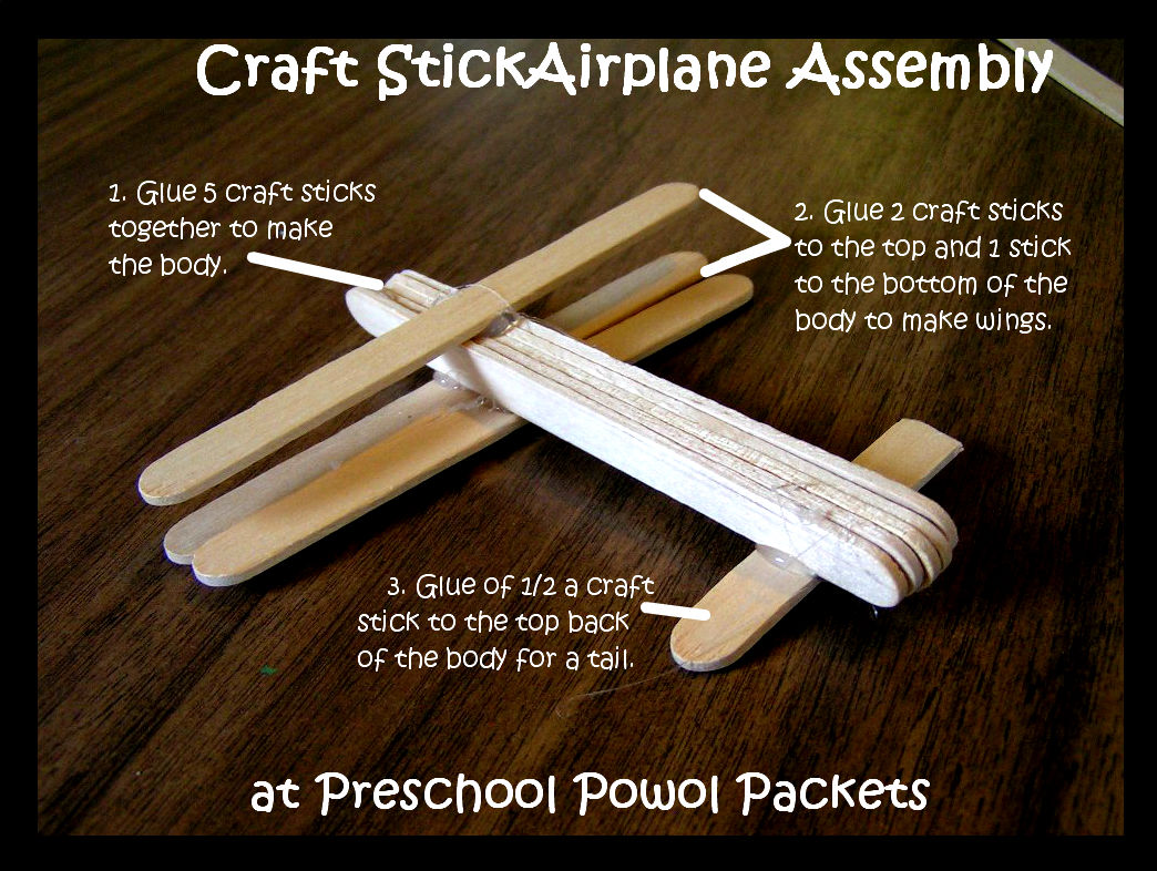 Craft Stick Airplane Preschool Powol Packets