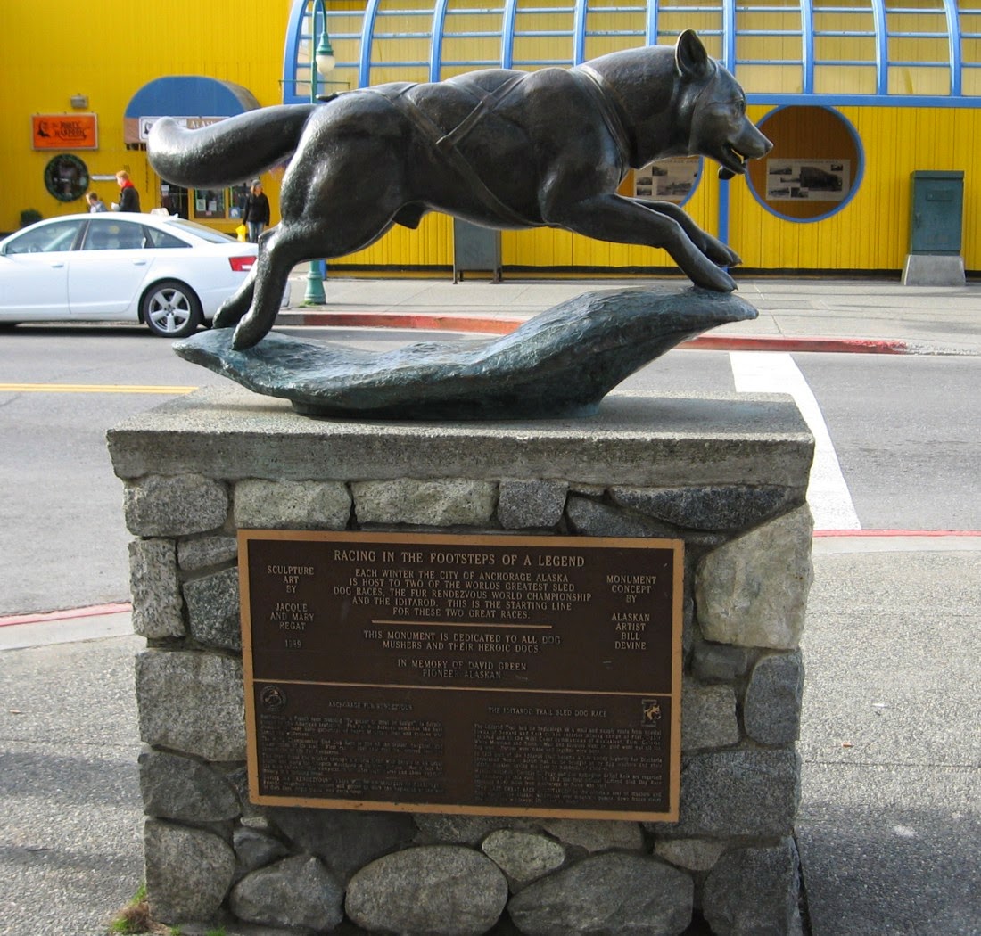 Road Trips! Anchorage, Alaska Sled Dog Statue