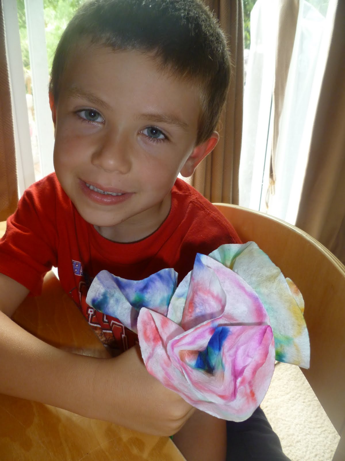 COFFEE FILTER FLOWER CRAFT Mama to 6 Blessings