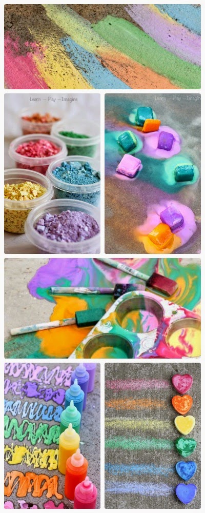 15 gorgeous recipes and activities for sidewalk chalk paint - perfect for summer fun!