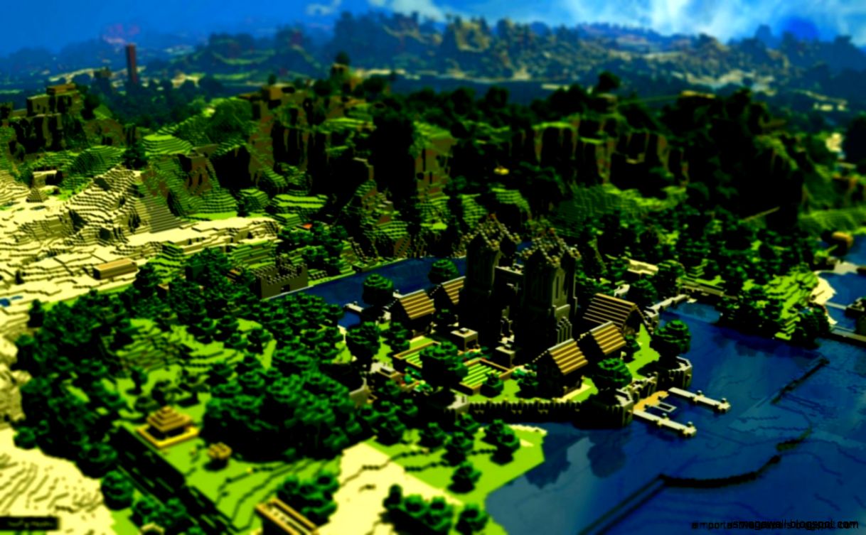 Games Wallpaper Water Mountains Forest Minecraft Hd Wallpapers Mega Wallpapers