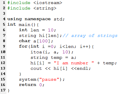 Program To Convert Int To String C++