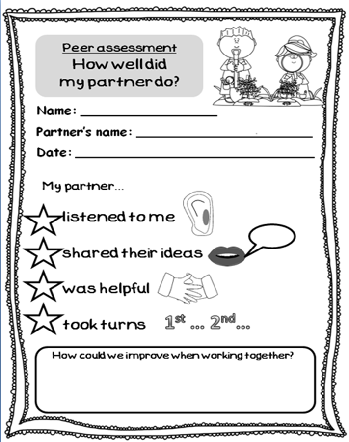A Crucial Week FREEBIE Friday Peerassessment sheet