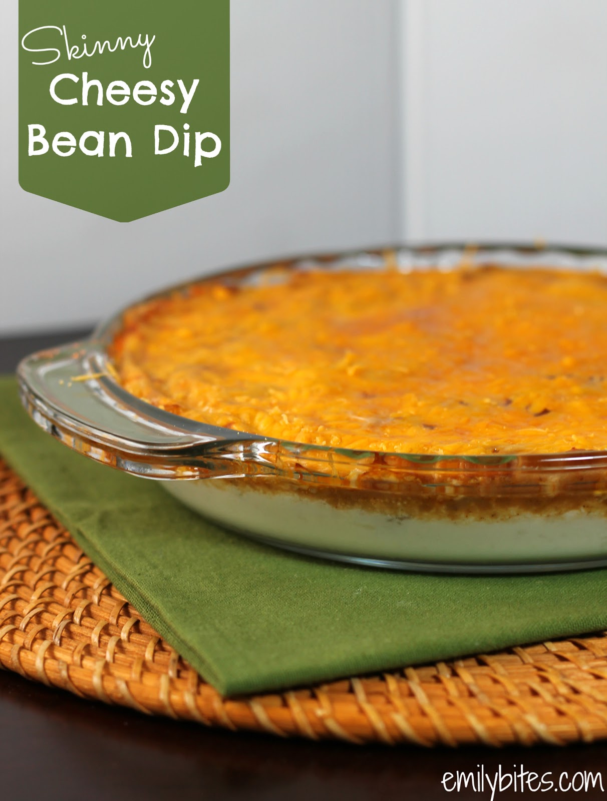 Hot & Cheesy Bean Dip Emily Bites