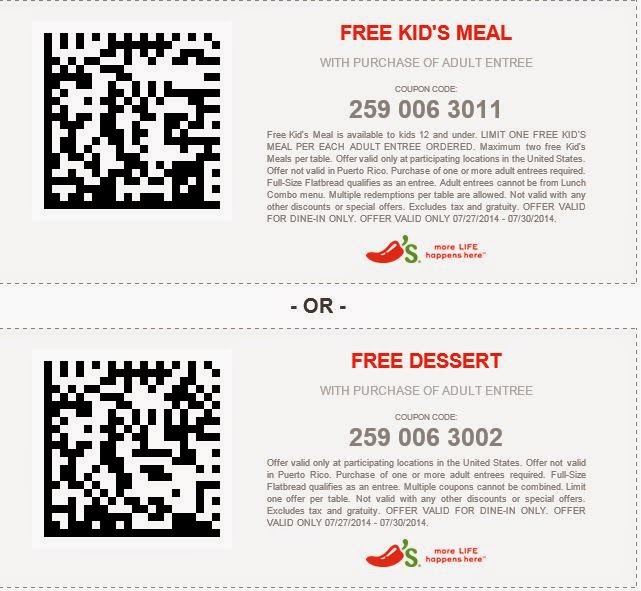 Free Printable Coupons Chili's Coupons