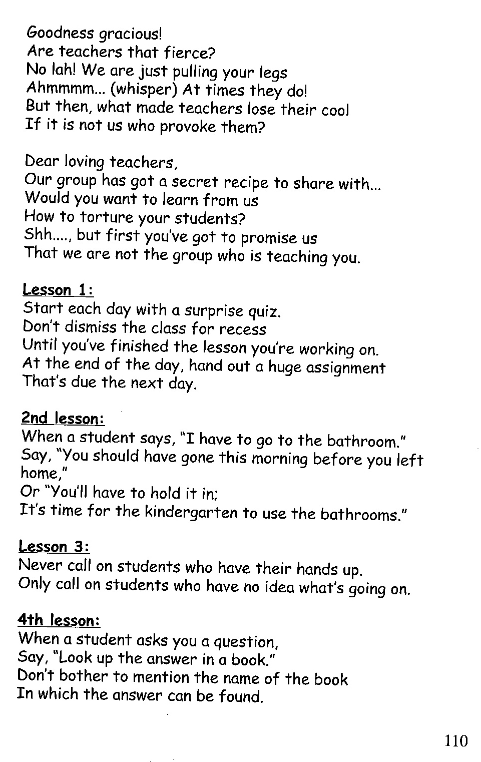 Competitor's Scripts (Choral Speaking) The Journey