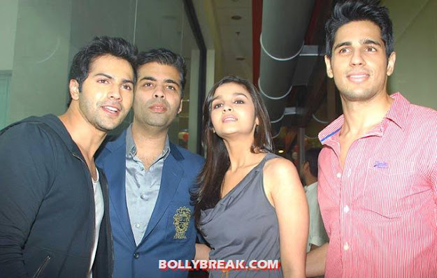 The team of student of the year looking their best - (3) - Alia bhatt and karan johar -Student of The Year Promotion 
