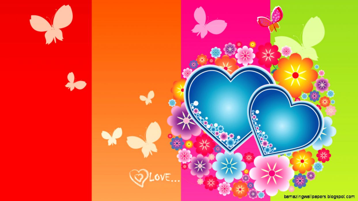 Flowers And Butterflies And Hearts Flowers And Butterflies And Hearts