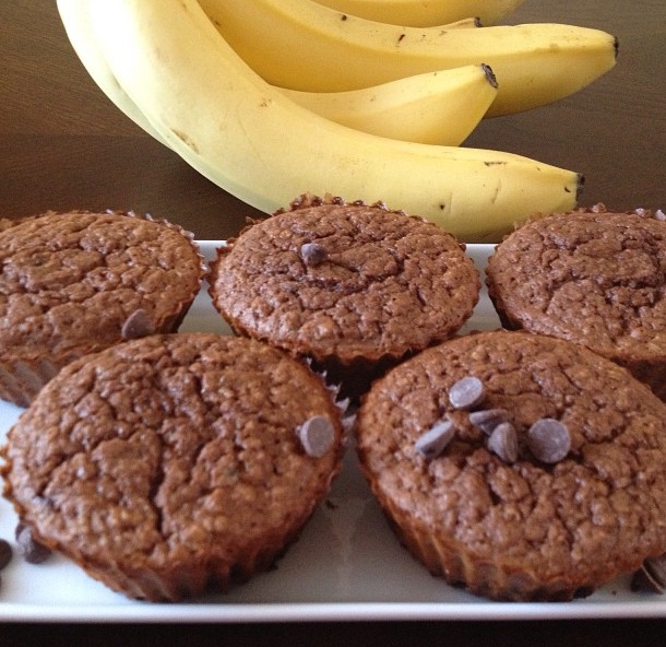 Living life one bite at a time. Muffins de plátano con proteínas (sin