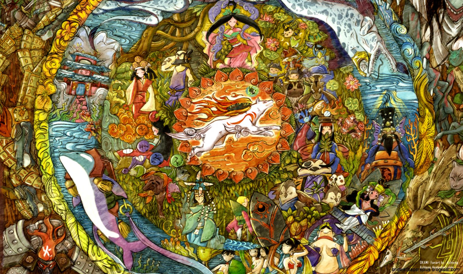 Okami Wallpaper size by ashiong on DeviantArt Okami Wallpaper size by ashiong on DeviantArt