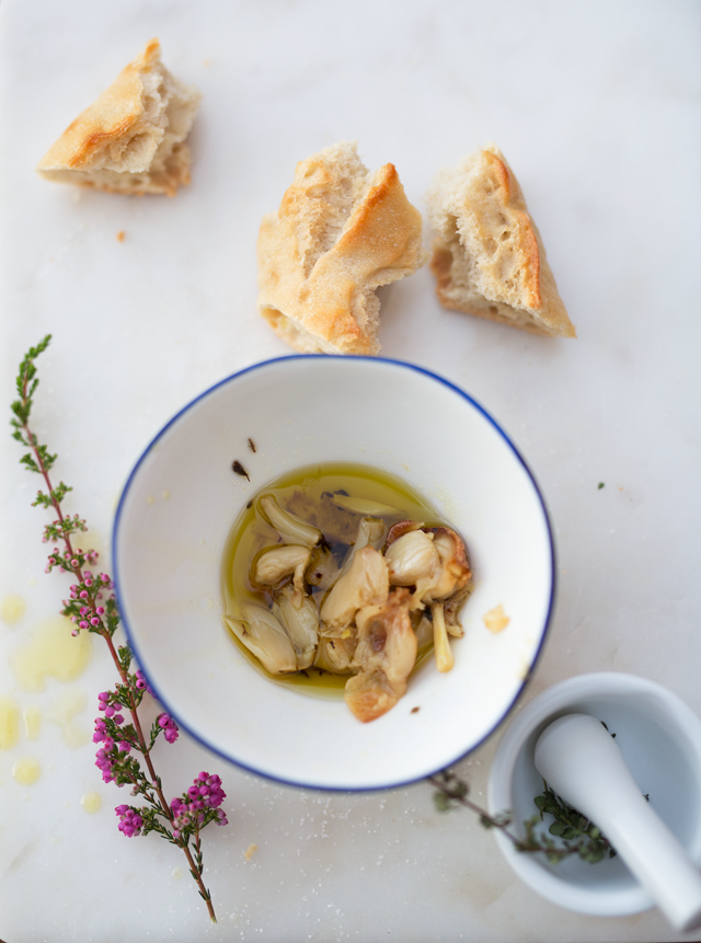 Roasted Garlic & Herb Infused Olive Oil + a Simple Cheese Board