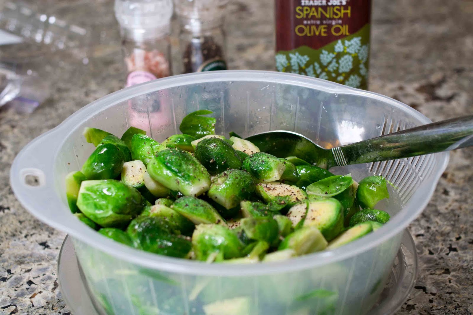 FOODjimoto Roasted Brussel Sprouts with Sesame Miso Dressing