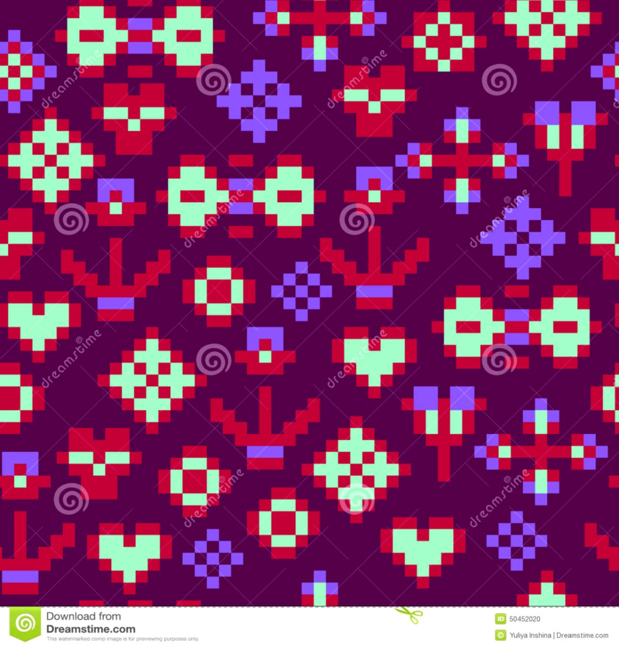 AbstractSeamless Patternmosaicpixel Effect Stock Vector Image