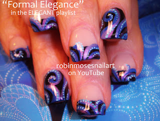 Elegant Blue Nails, Blue Swirled nails, Red Carpet Mani, Red Carpet Manicure, blue and opal nails, formal nail art, classy nail art,  