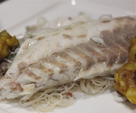 Baked sea bass