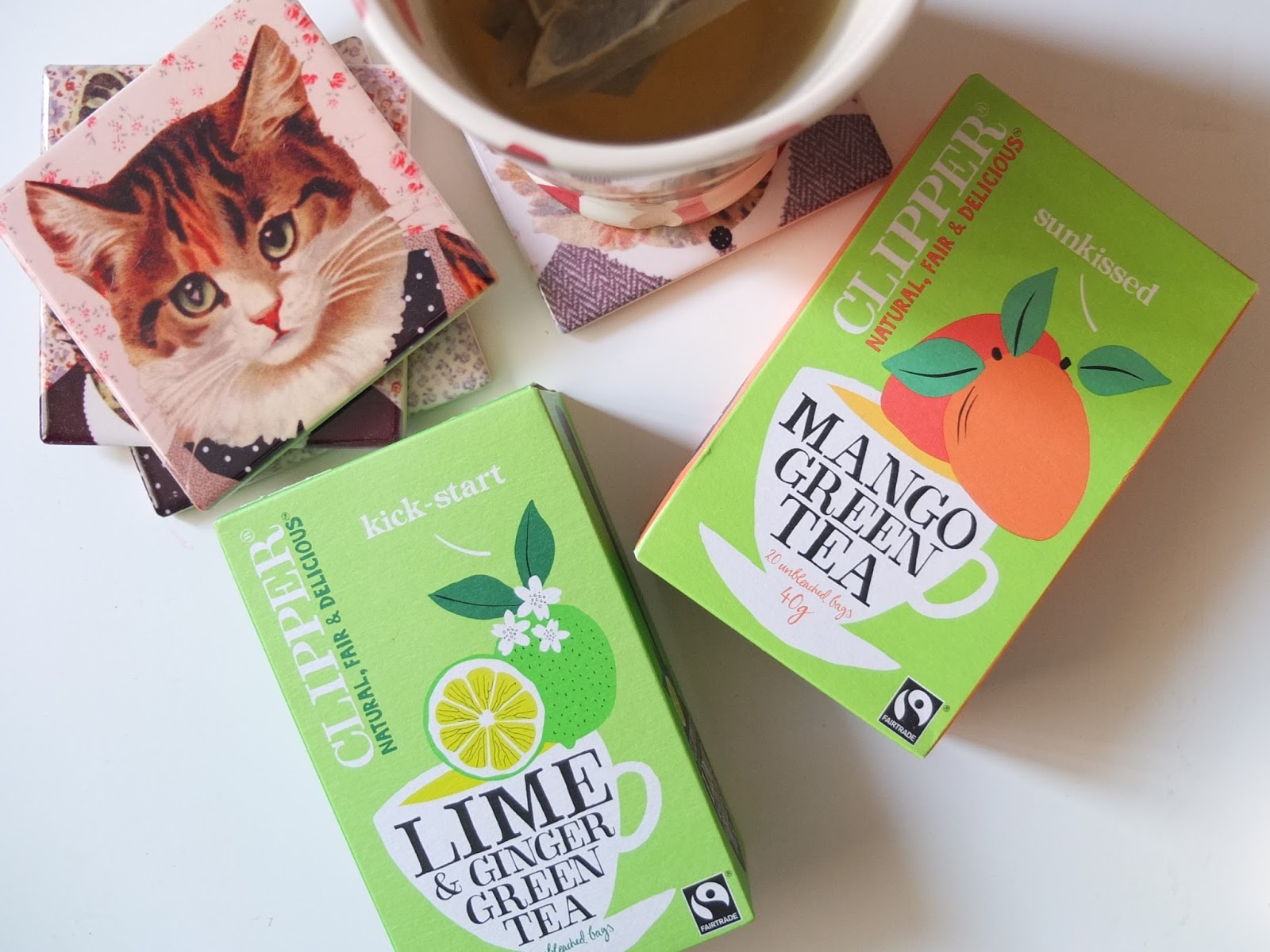 Clipper Green Tea Kick Start & Sunkissed Hello, Terri Lowe