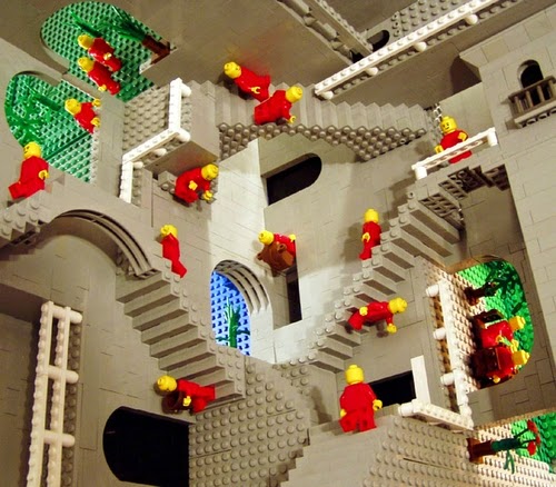 09-Relativity-Andrew-Lipson-Surreal-M-C-Escher-v-Lego-in-Drawing-v-Sculpture-www-designstack-co