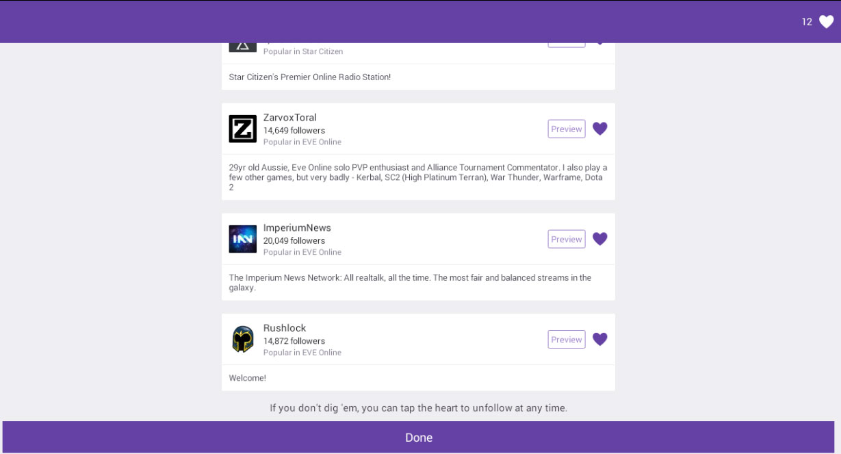 Twitch New Twitch app auto follows streamers