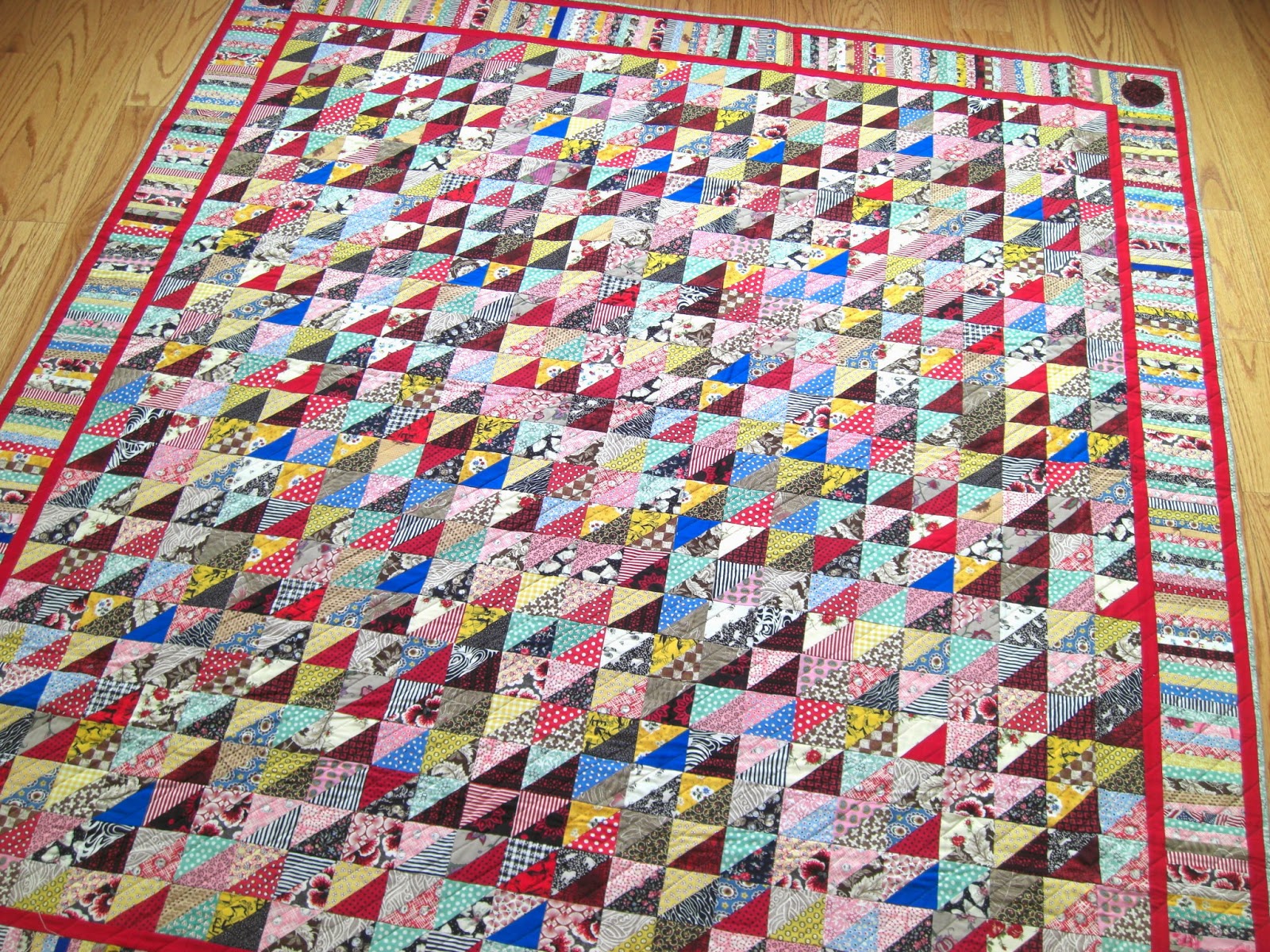 Selvage Blog HST Scrap Quilt