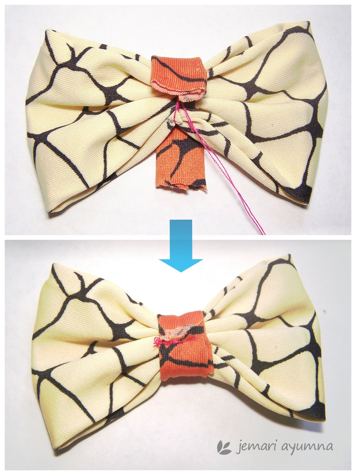 Tutorial dan Tips Membuat Pita (Bow) dari Kain Perca