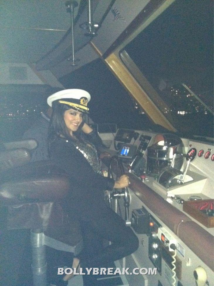 Sunny Leone in cruise ship as captain - Sunny Leone Latest Twitter Pics - 2012